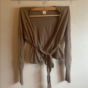 Tan Wrap Cropped Top